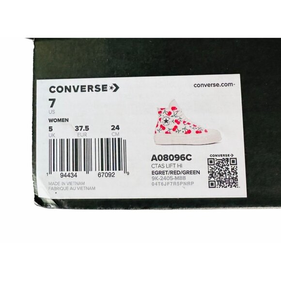 ✨Converse Chuck Taylor All Star Lift Platform Sz 7 Womens Shoes Cherries A08096C - Picture 8 of 9